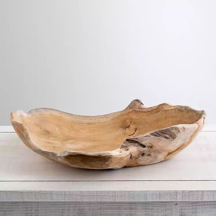 New!Organic Teak Wood Decorative Bowl, 14 in. | Kirkland's Home