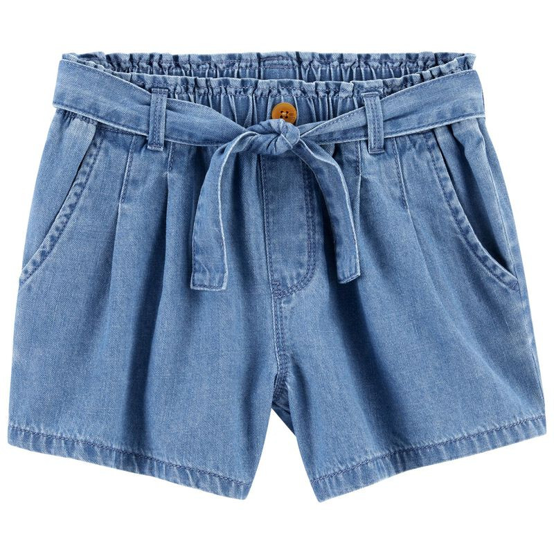 Kid Favorite Paperbag Belted Denim Shorts | Carter's