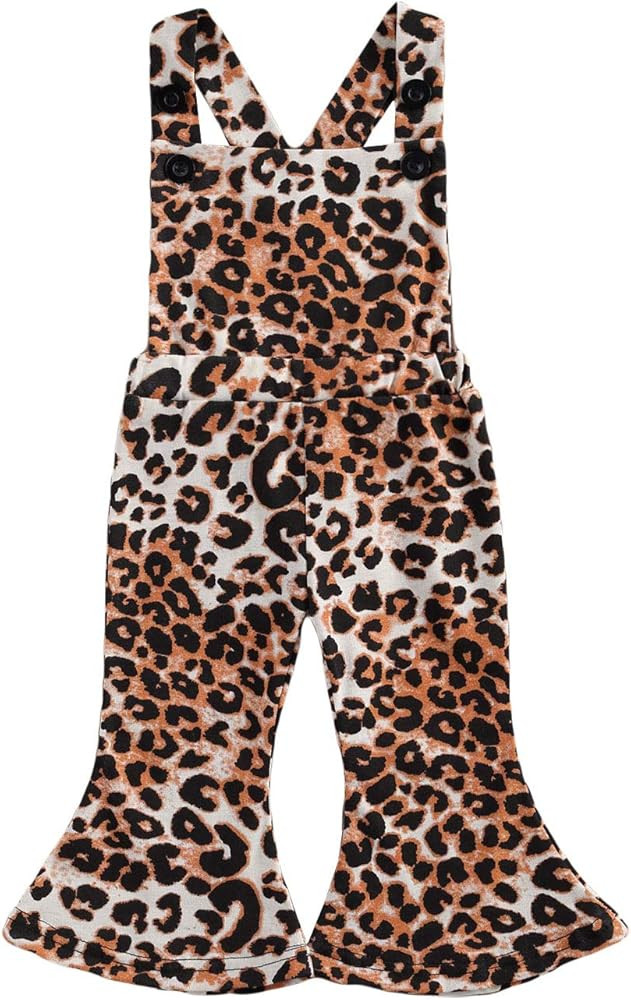 fhutpw Toddler Baby Girls Sleeveless Jumpsuit Romper Bell-Bottom Flare Pants Suspender Overall On... | Amazon (US)