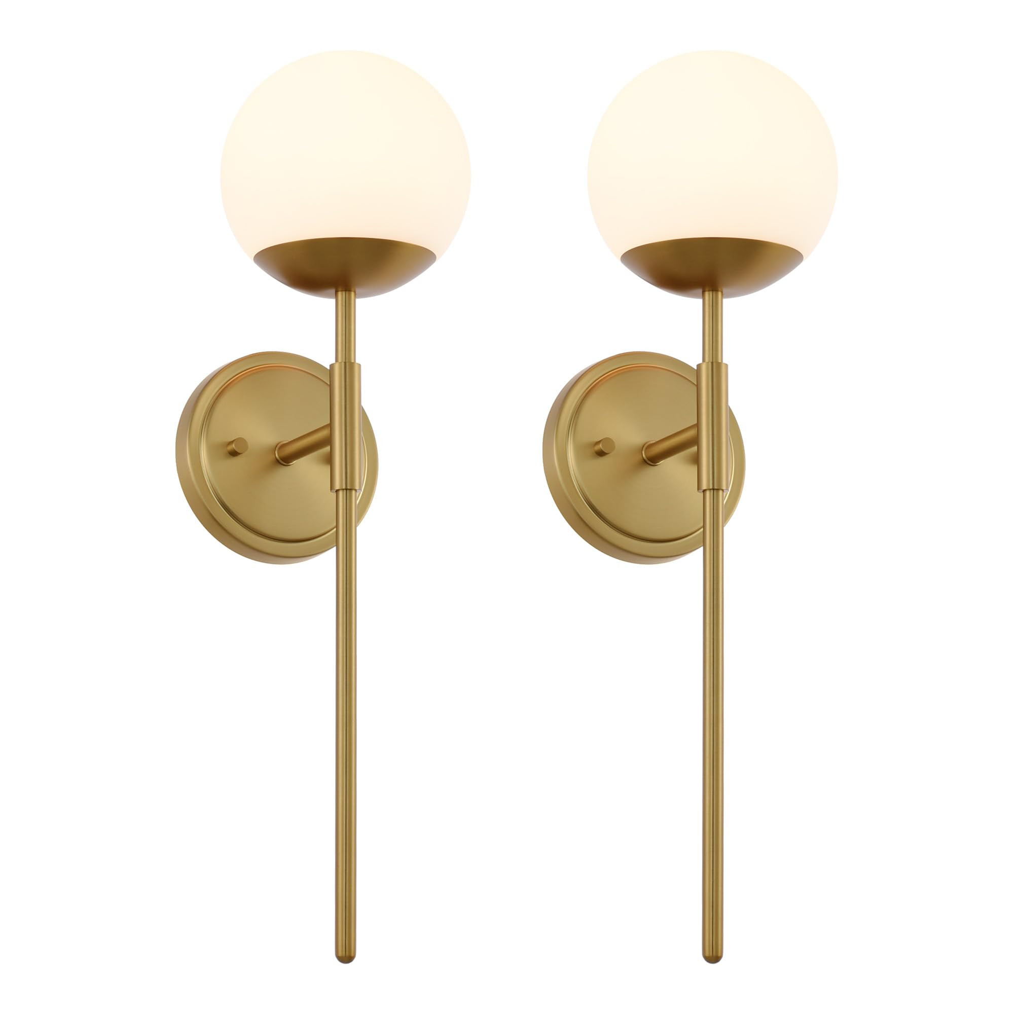 Aged Brass Wall Sconces Set of 2, Modern Bathroom Vanity Sconces Wall Lighting, Vanity Light Fixt... | Amazon (US)