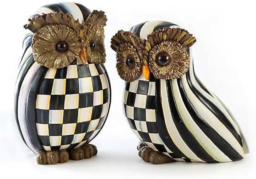 MACKENZIE-CHILDS Courtly Check & Courtly Stripe Owl Set | Amazon (US)