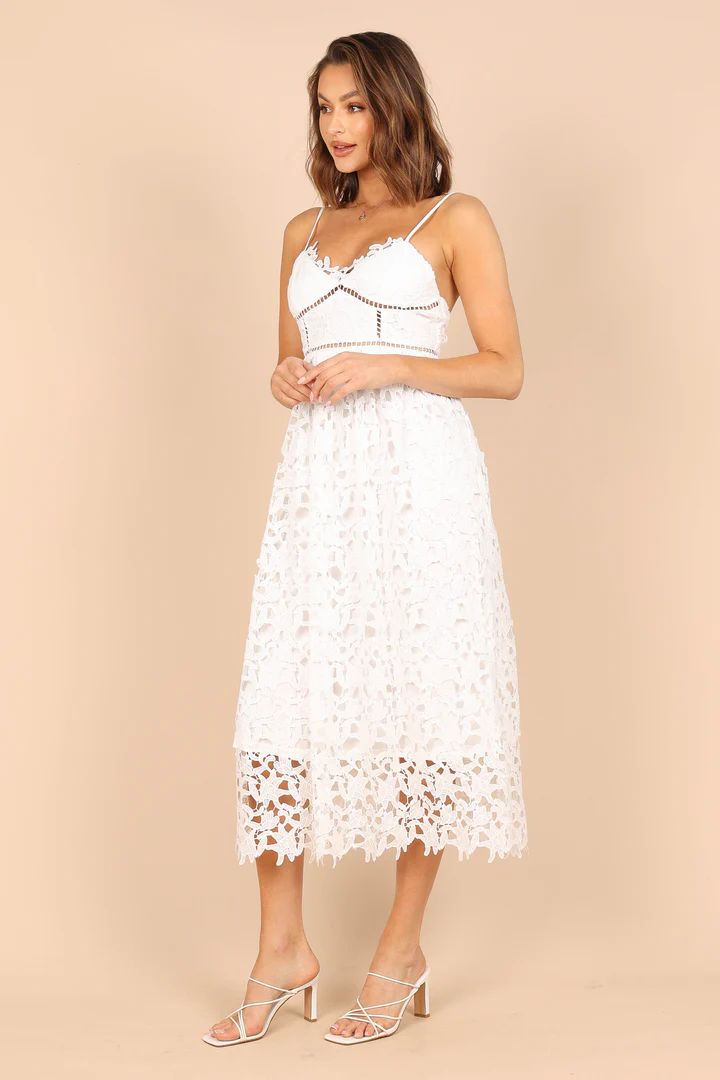 Francheshca Midi Lace Dress - White Lace | Petal & Pup (US)