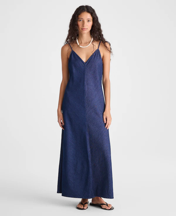 Airy Denim Maxi Slip Dress | Madewell