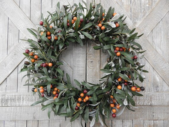 Fall Wreath for Front Door  Fall Olive Branch and Berry - Etsy | Etsy (US)