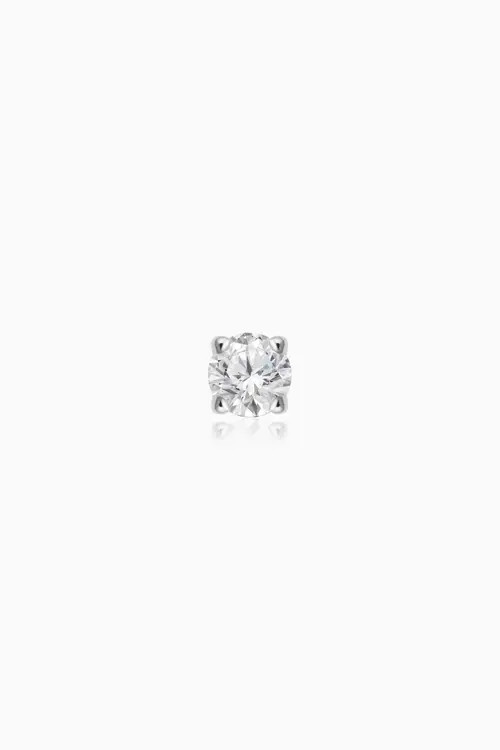 Oradina 14K Yellow Gold Shine Bright Diamond Single Mini Stud in White Gold at Nordstrom, Size X-Small | Nordstrom