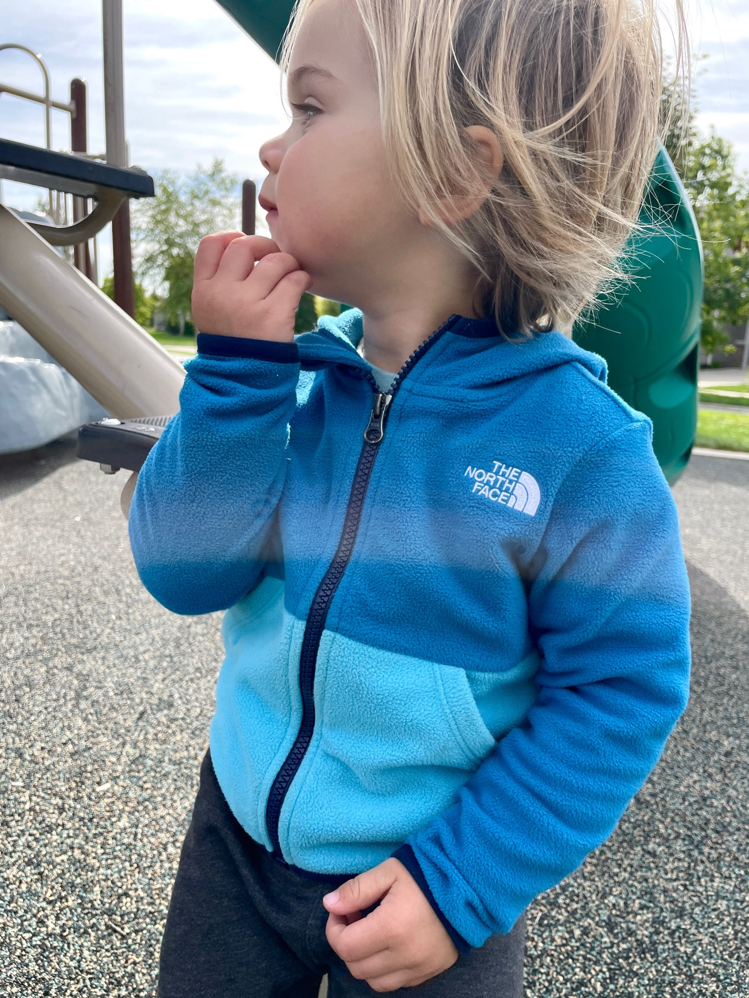 We love this North Face full zip jacket for E. It’s under $50 and the perfect transitional jacket. Fleece, unlined but warm and easy to get on and off. Plus, it’s not bulky! 💯 Baby, toddler & kids sizes available. Multiple colors for boys & girls. #kidscoats #northface #toddlercoat #toddlerclothes #babycoat #fall #wintergear #kidsclothes 

#LTKunder50 #LTKkids #LTKbaby