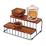 iDesign The Ría Safford Collection Acacia Wood and Wire Two Organizer, 12" x 8.5" x 5", 2 Tier Spice | Amazon (US)