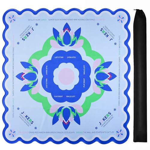 Jongyance Blue Learning Mahjong Mat (31.5”x31.5”) with Black Carrying Bag, Anti-Slip, Noise-Reducing, Mahjong Table Mat for Mah-jongg,Poker, Board Games, Dominoes, and Card | Amazon (US)