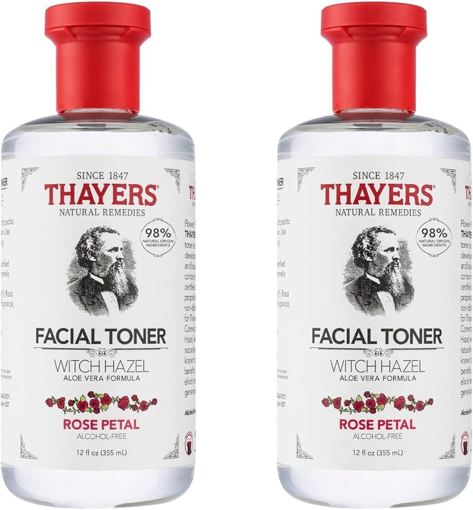 Thayers Alcohol-Free, Hydrating Rose Petal Witch Hazel Facial Toner with Aloe Vera Formula, Vegan... | Amazon (US)