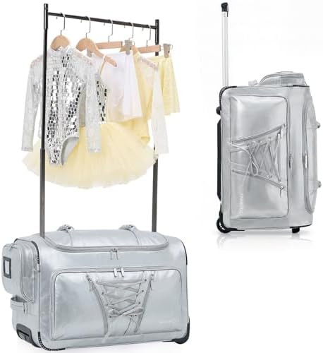 Fanwoli 23" Dance Bag with Garment Rack | Luminous Poise Collection | Waterproof Lustrous Satin F... | Amazon (US)