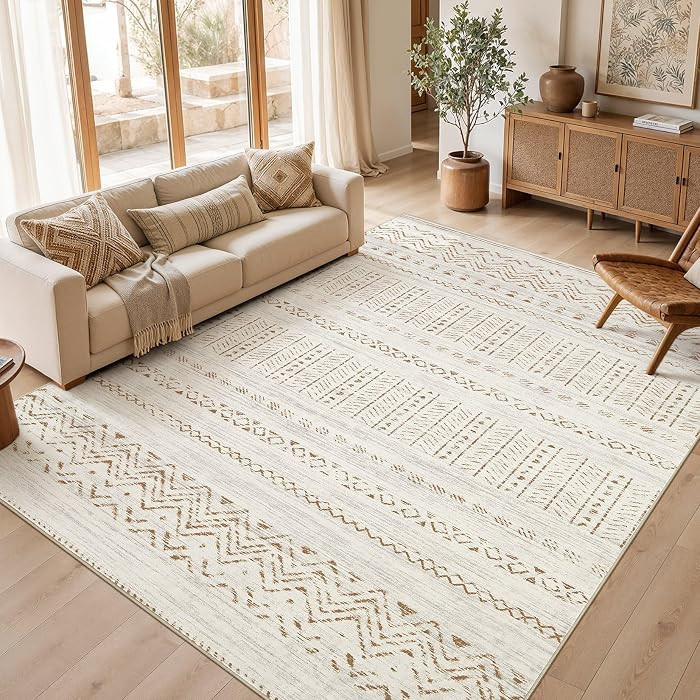 Boho 9x12 Area Rug for Living Room: Large Moroccan Washable Rug | Amazon (US)