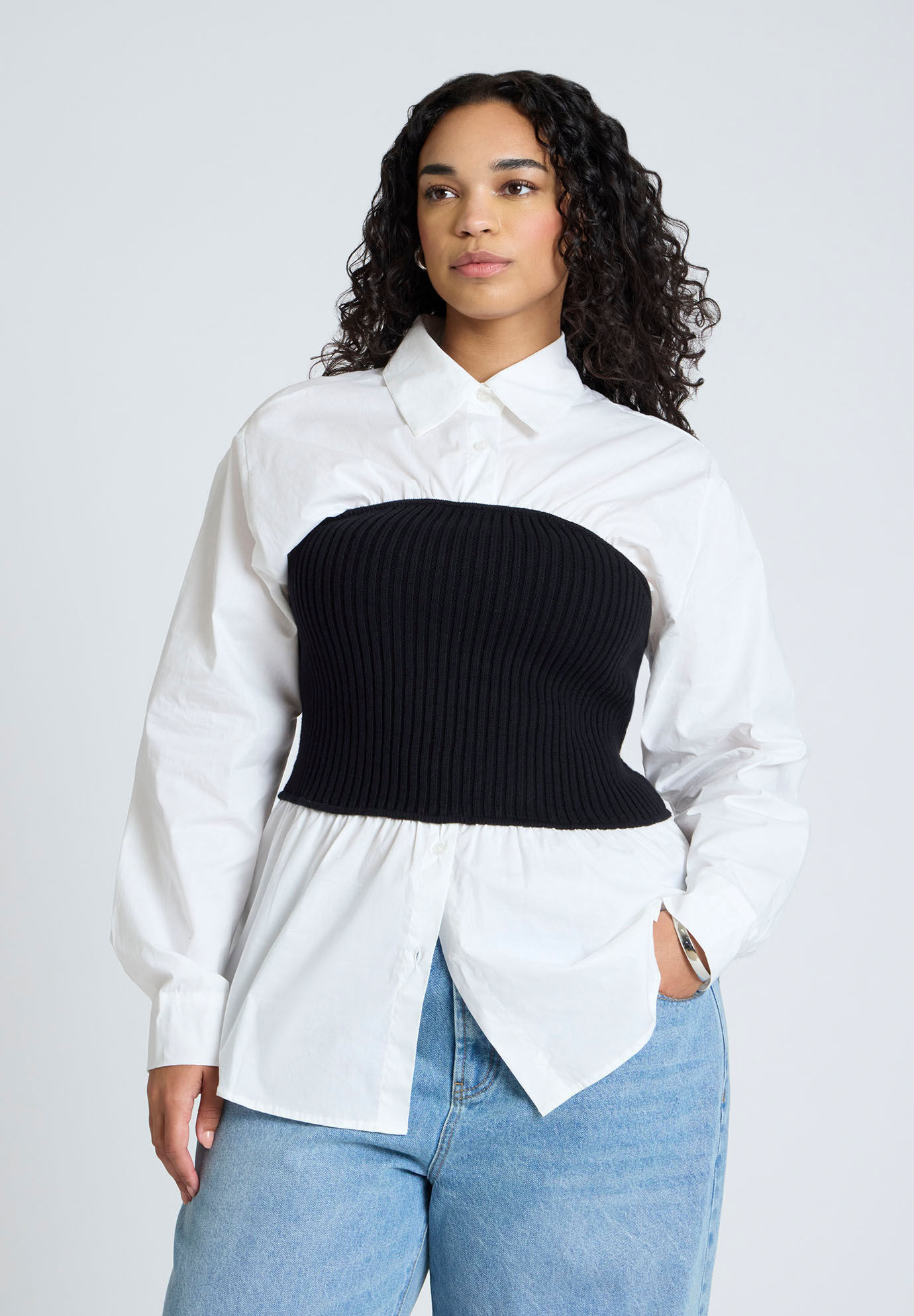Sweater Tube Twofer Top | Eloquii