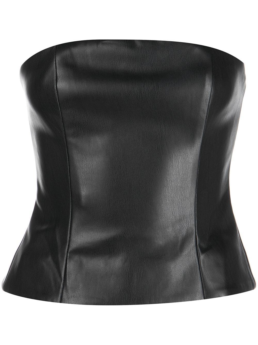 STAUD Strapless faux-leather Top - Farfetch | Farfetch Global