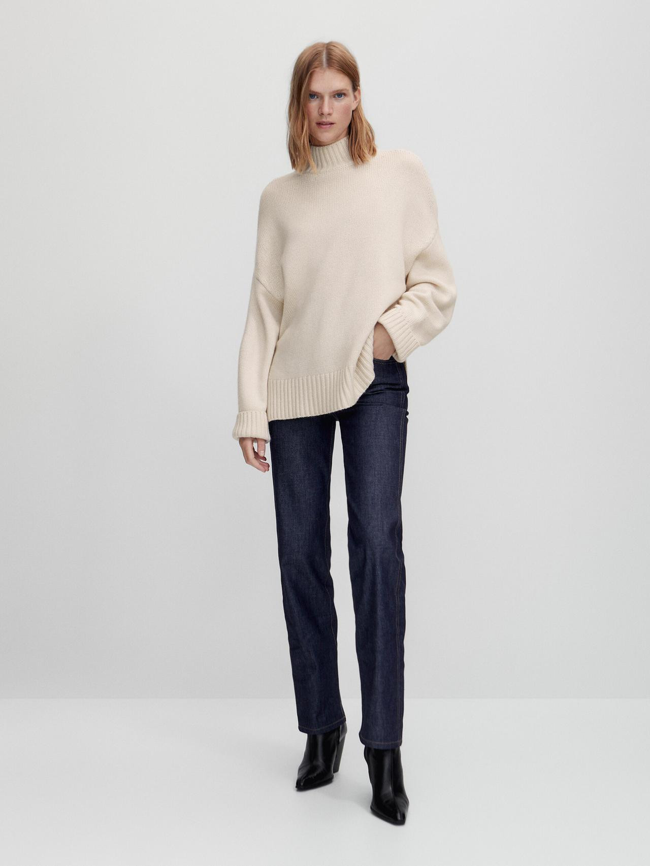 Wool blend cape sweater | Massimo Dutti US