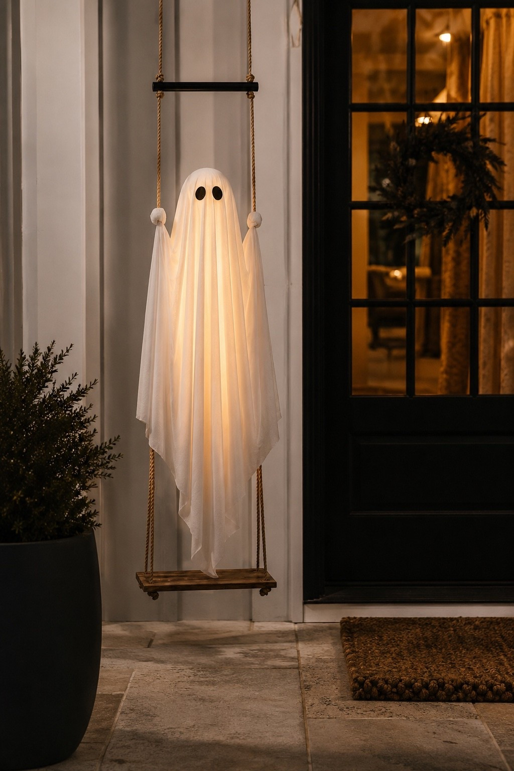POV: Your front porch just became the cutest house on the block. 🤍👻 This light-up swinging ghost is one of those Amazon finds that everyone will ask about! It glows beautifully at night, adds the perfect spooky-but-cute touch, and looks so high-end styled on a modern organic porch. Halloween decor season is here, and this one is definitely worth grabbing before it sells out!#LTKHalloween #AmazonHome #HalloweenDecor #FrontPorchDecor #SpookySeason #FallHomeDecor #AmazonFinds #HomeInspo #Alwaysbestylin

#LTKSaleAlert #LTKSeasonal #LTKHome