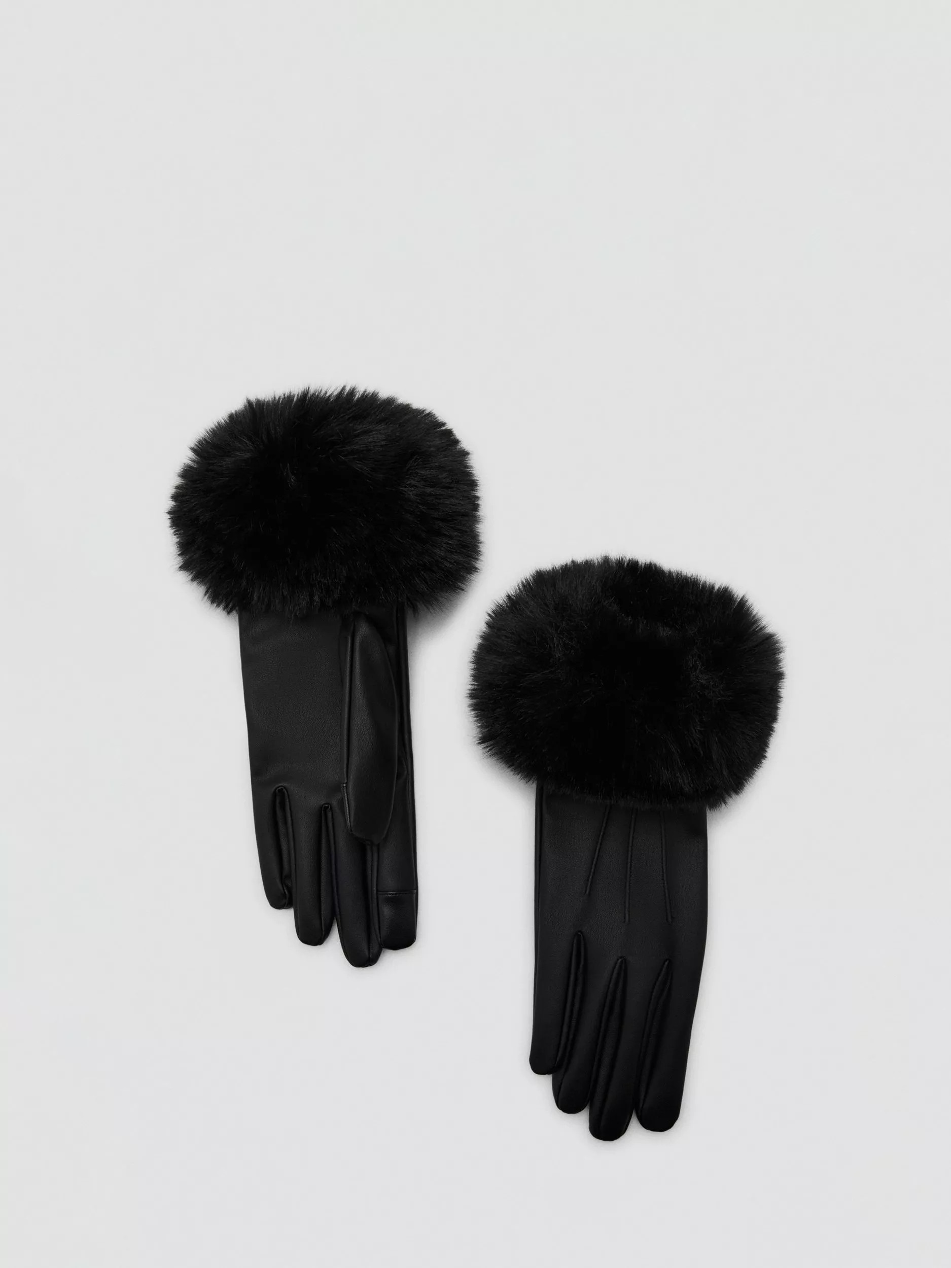 Mango Otto Faux Fur Trim Gloves | John Lewis (UK)