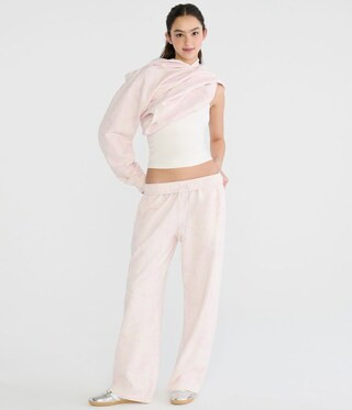 Cloud Soft Tropical Floral Mid-Rise Straight Leg Sweatpants | Aeropostale