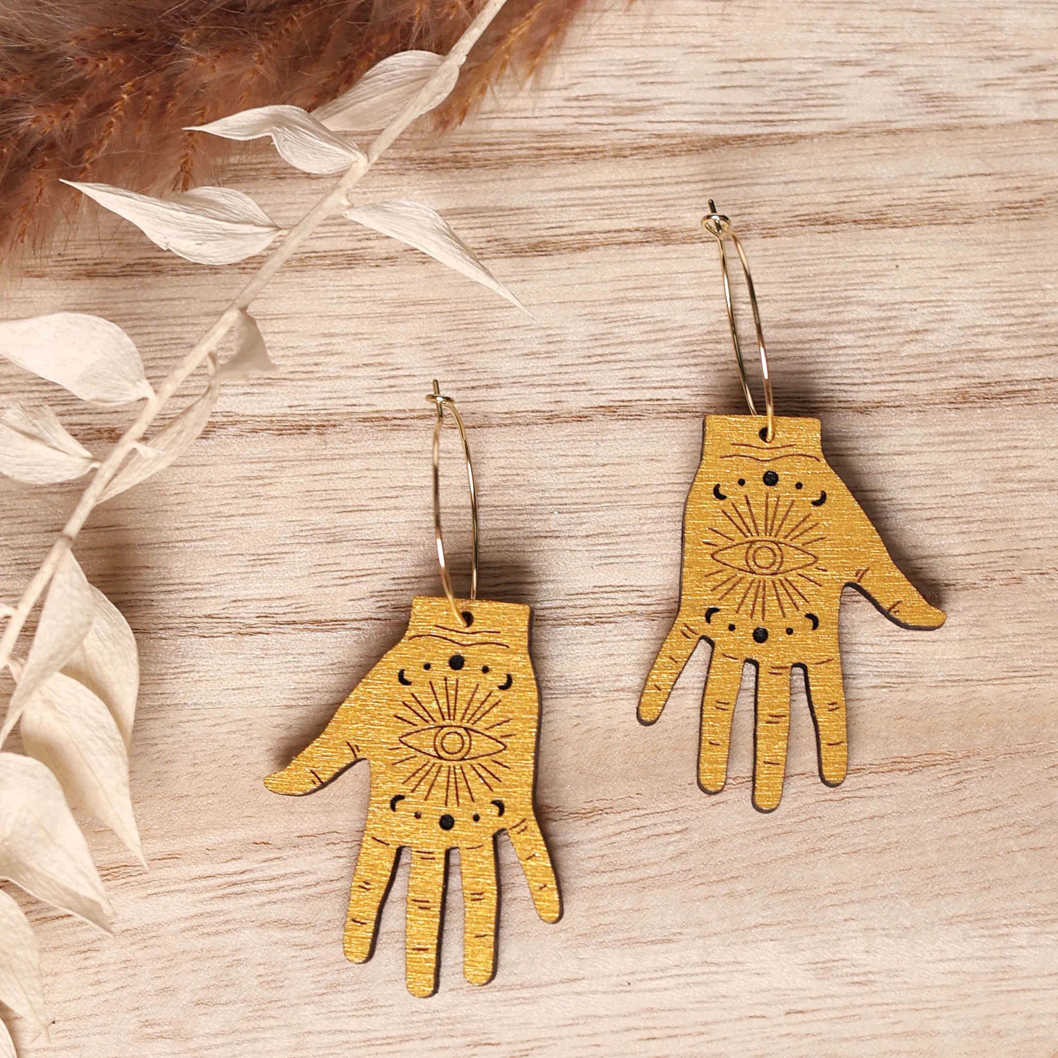 Tarot Hand Hoop Earrings | Le Chic Miami