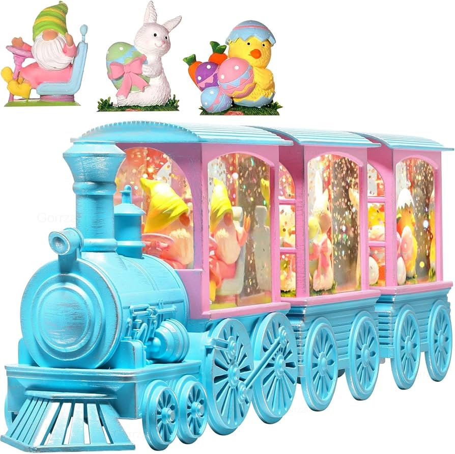 Easter Snow Globe Lighted Bunny Snow Globes with 6H Timer and Manual Glitter, Light Up Easter Dec... | Amazon (US)