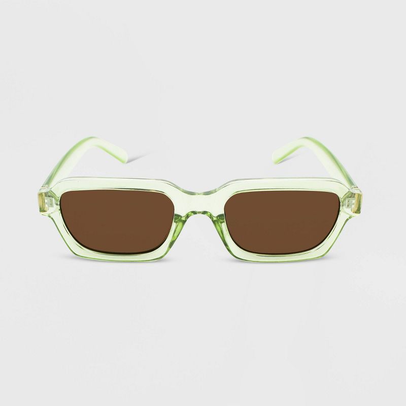 Women's Crystal Plastic Square Sunglasses - Wild Fable™ Lime Green | Target