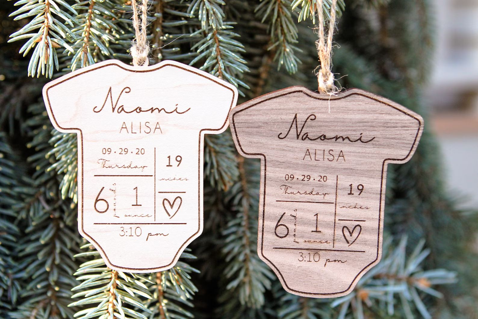 Personalized Birth Stats Ornament | New Baby Gift Tag | 2020 Baby | Laser Engraved Wooden Ornamen... | Etsy (US)