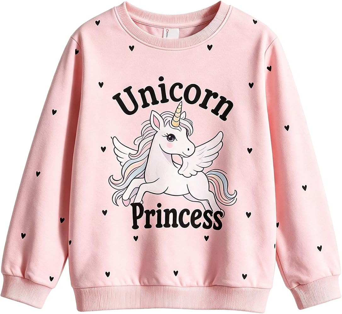 PATPAT Girls Sweatshirt Lightweight Pullover Cute Pattern Tops for 3-10Y | Amazon (US)