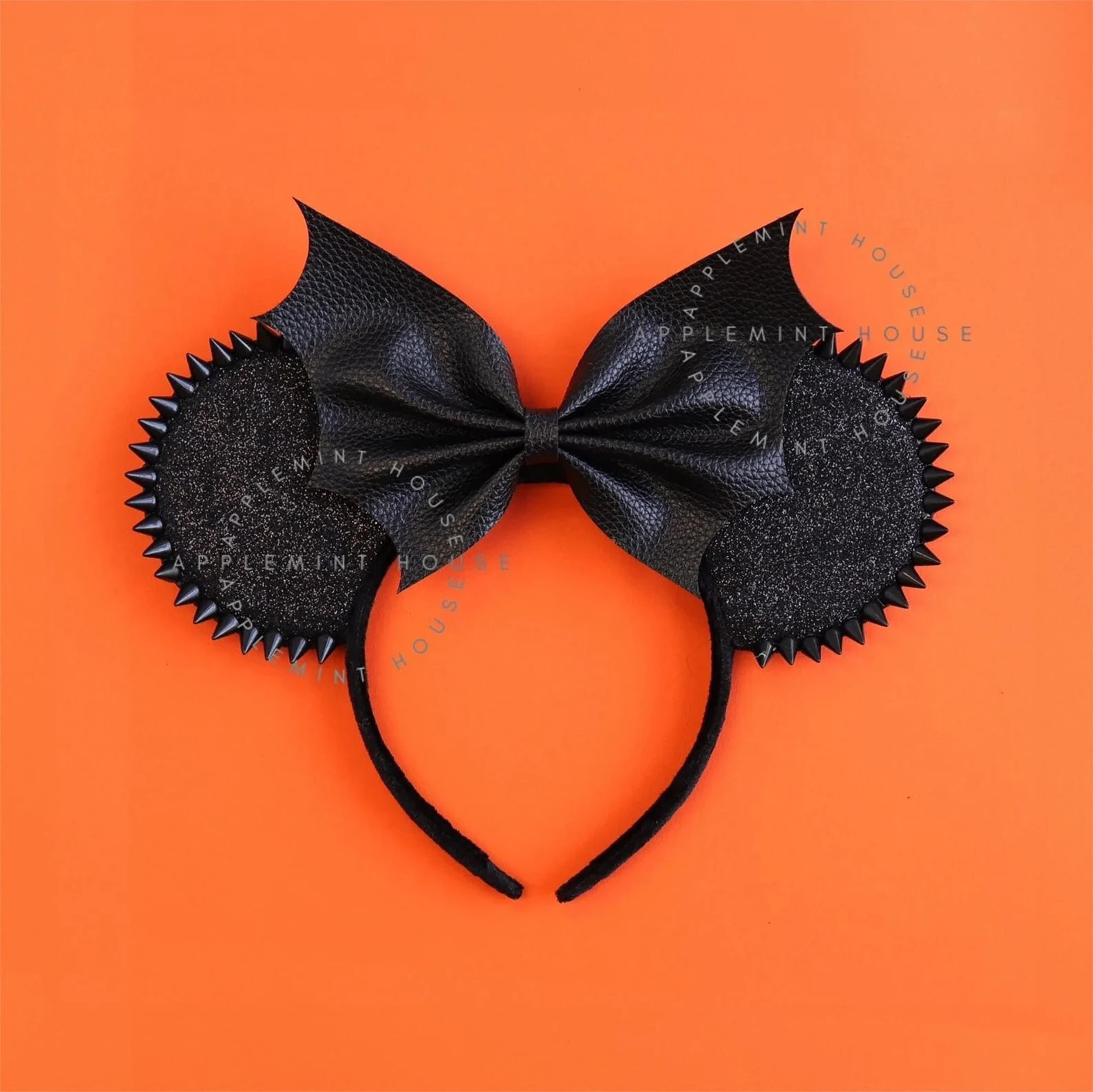 Goth Mickey Ears, Bat Bow Spikes Mouse Ears, Goth Minnie Ears, Minnie Ears, Black Bat Bow Mickey ... | Etsy (Global)