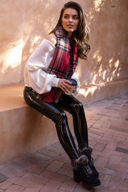 Lilith Black Pleather Leggings | Shop Priceless