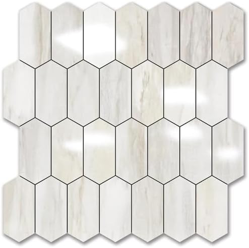 Vamos Tile Long Hexagon Peel and Stick Backsplash Tile - 10 Sheets Stick on Backsplash for Kitche... | Amazon (US)