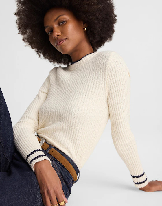 Boucl&eacute;-Knit Crewneck Sweater | Madewell