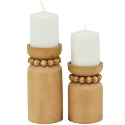 Monroe Lane Traditional Wood Candle Holder - Set of 2 | Belk