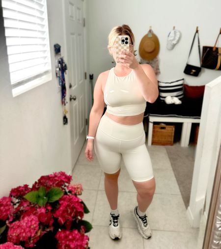 Amazon workout outfit, Amazon bike shorts, clean girl outfit, midsize activewear, cream outfit, Amazon workout set, travel, outfit, summer outfit, white outfit

#LTKActive #LTKMidsize #LTKFindsUnder50