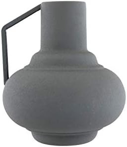 Bloomingville 6" H Textured Metal Handle Vase, Sage | Amazon (US)