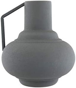 Bloomingville 6" H Textured Metal Handle Vase, Sage | Amazon (US)
