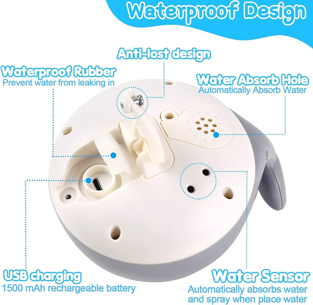 【2023 Upgrade】Baby Bath Toys Gifts, Valentines Rechargeable Whale Baby Toys, Light Up Bath To... | Amazon (US)