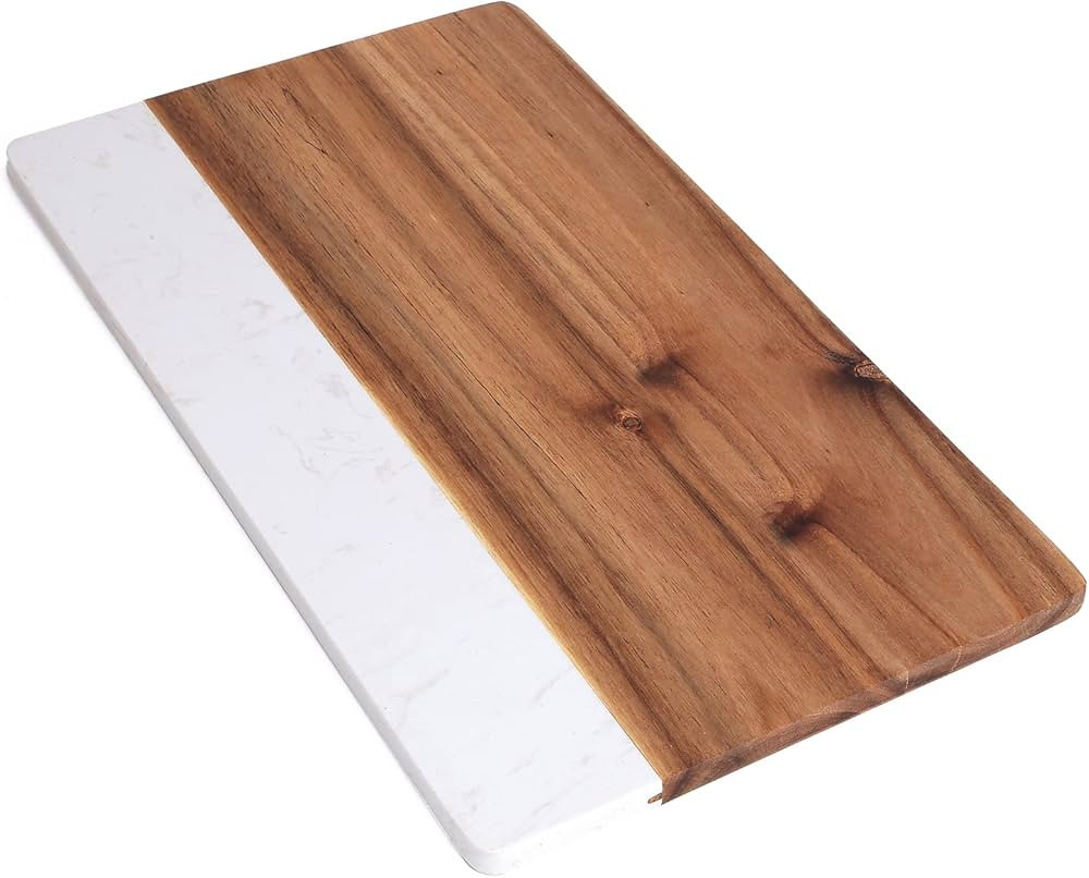 Resafy Acacia Wood Marble Cutting Board，16 X 9 Inches Charcuterie Board Party Plate,Butcher Block Ch | Amazon (US)