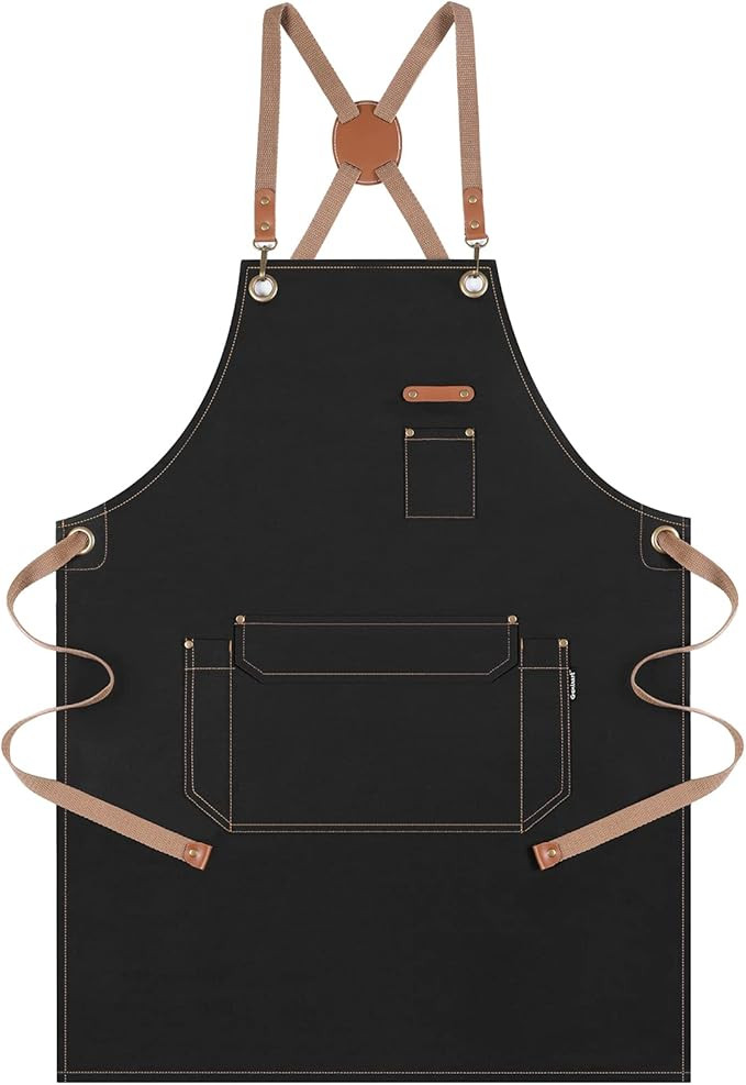 Genixart Chef Apron for Men Women with Gift Box Pack, Cross Back Apron with Pockets for Kitchen C... | Amazon (US)