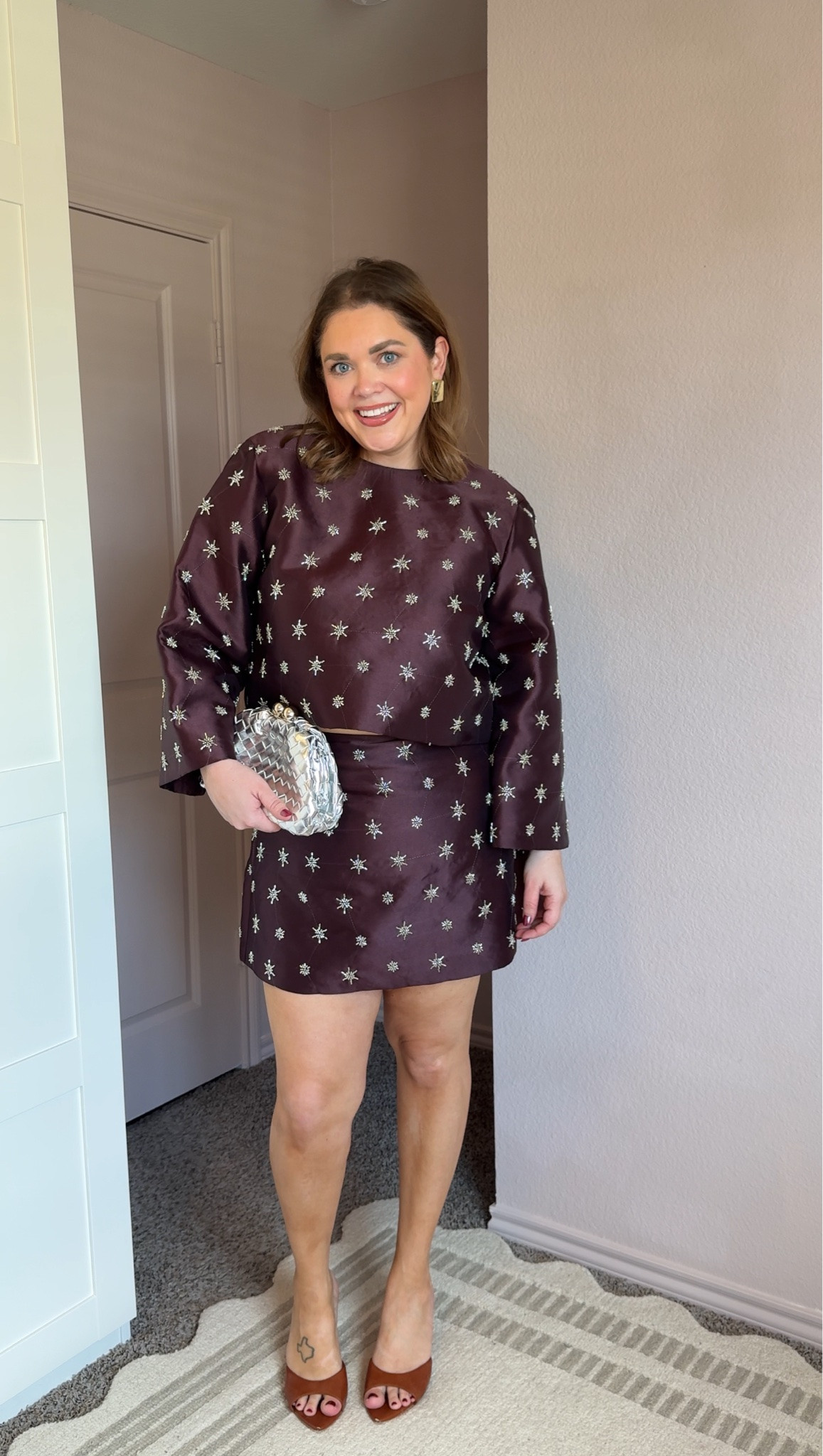 Wedding guest fall event matching set wearing size 14 in top and skirt.

#LTKMidsize #LTKgrwm #LTKWedding