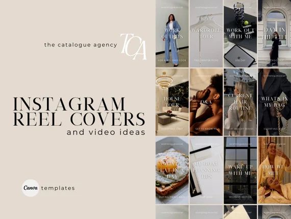 15 Instagram Reel Covers | Customizable Canva Templates | Digital Download | Minimal, Chic, Aesth... | Etsy (CAD)