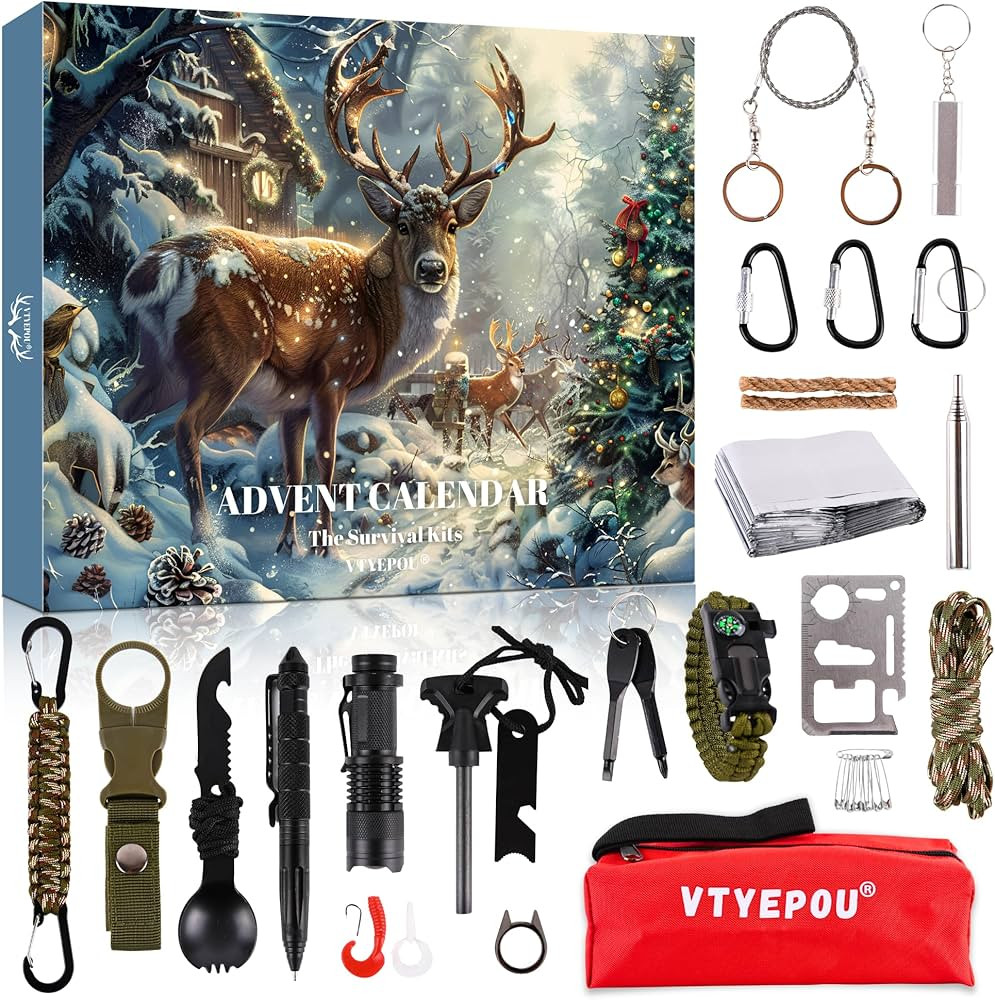 Survival Kit Advent Calendar for Men - Survival Tools Advent Calendar for Adult Teen 24 Days Chri... | Amazon (US)