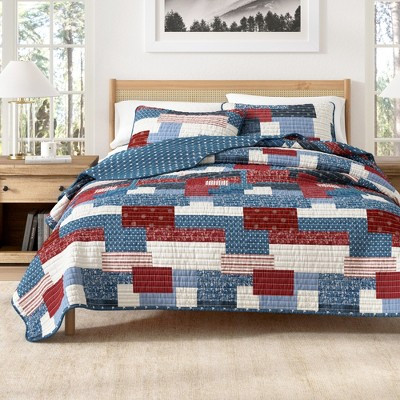 Americana Patchwork Quilt Set with Shams - Great Bay Home (Twin / Twin XL, Americana Patchwork) | Target