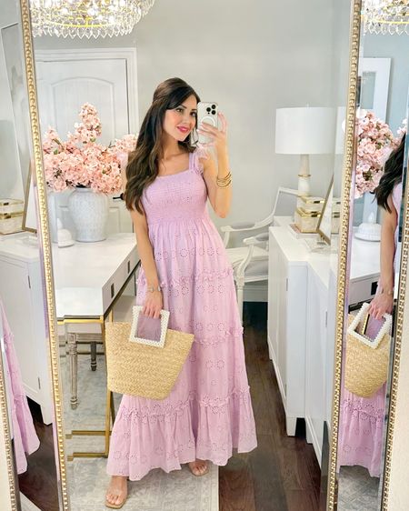 Summer new arrivals from @Walmartfashion 😍 This lilac eyelet maxi is just  $40 and so so pretty! 💗 Also grabbed it in blue! I’m wearing size 4 - fits like xs. 

#walmartpartner #walmartfashion #walmartfinds #walmart maxi dresses summer dresses pink dress vacation outfits brunch baby shower dresses 

#LTKunder50 #LTKstyletip #LTKsalealert
