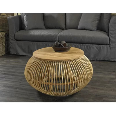 Funches Solid Wood Drum Coffee Table | Wayfair Professional