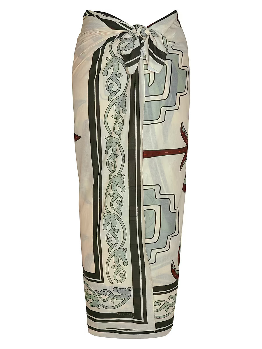 Women's Tropical Equestrian Pareo - Ecru Grass Green Mocca | Saks Fifth Avenue