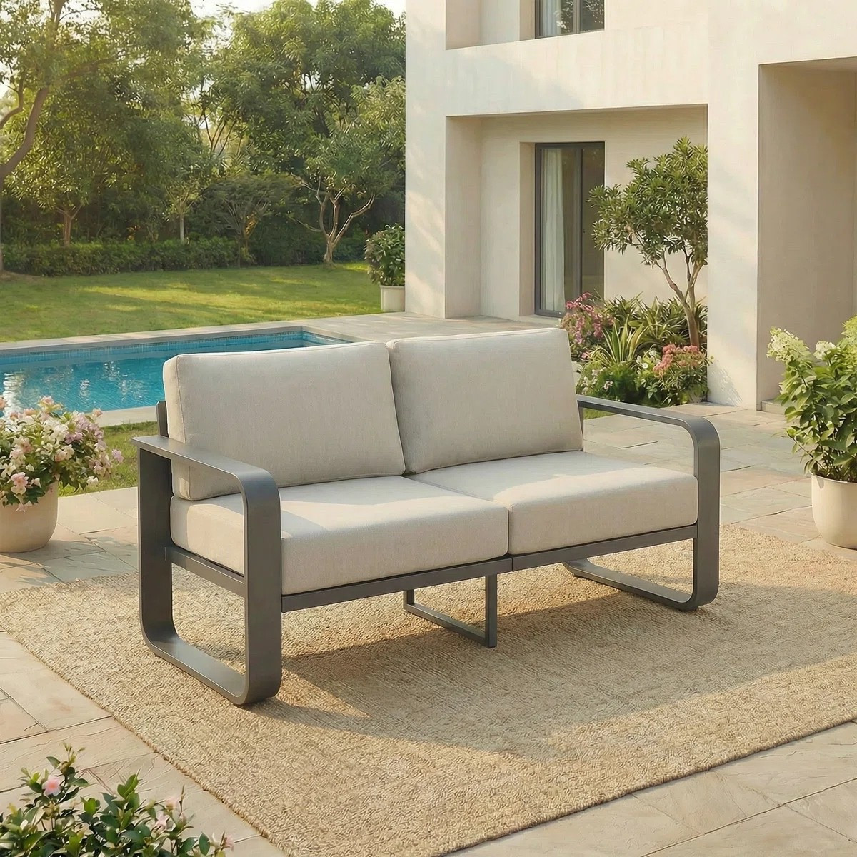 54.3’’ Wide Aluminum Outdoor Patio Loveseat With Cushions

#LTKmorningroutine #LTKmomlife #LTKdayinmylife