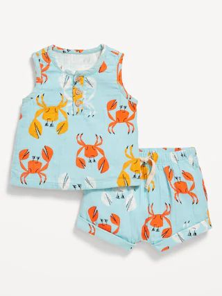 Unisex Double-Weave Tank Top and Shorts Set for Baby | Old Navy (US)