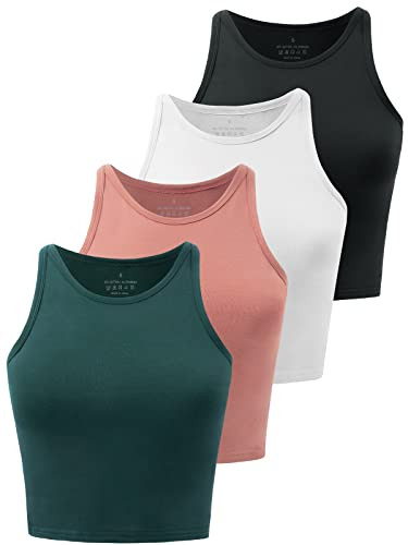 Kole Meego Crop Tops For Women Workout Cropped Tank Top High Neck Camisole Yoga Shirts Athletic U... | Amazon (US)