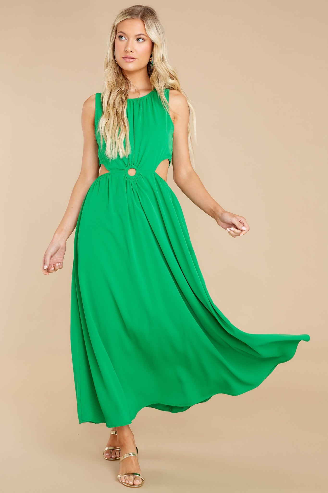 Aura Wander With Me Green Maxi Dress | Red Dress 