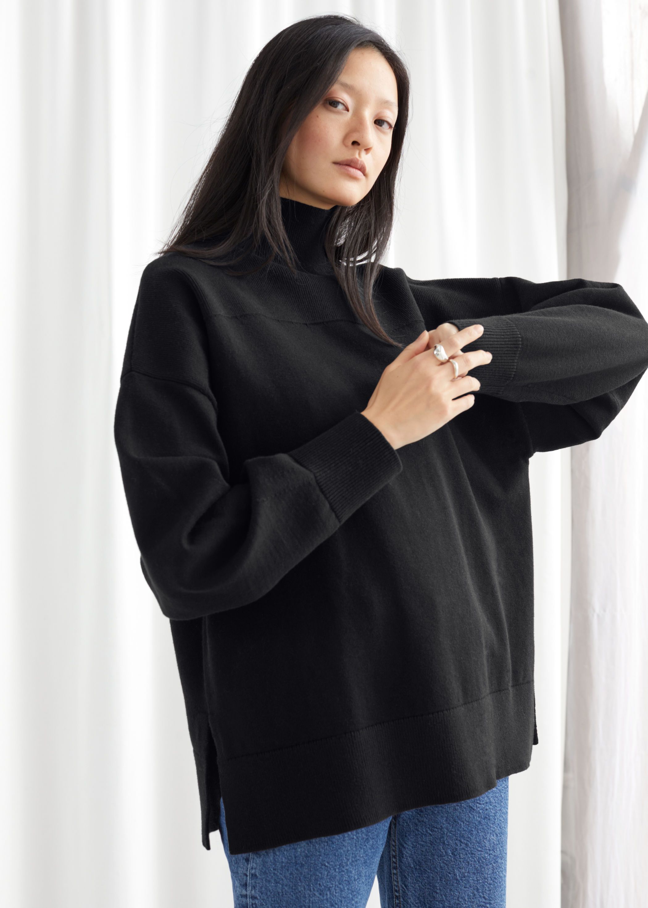 Relaxed Turtleneck Rib Knit Sweater | & Other Stories (EU + UK)