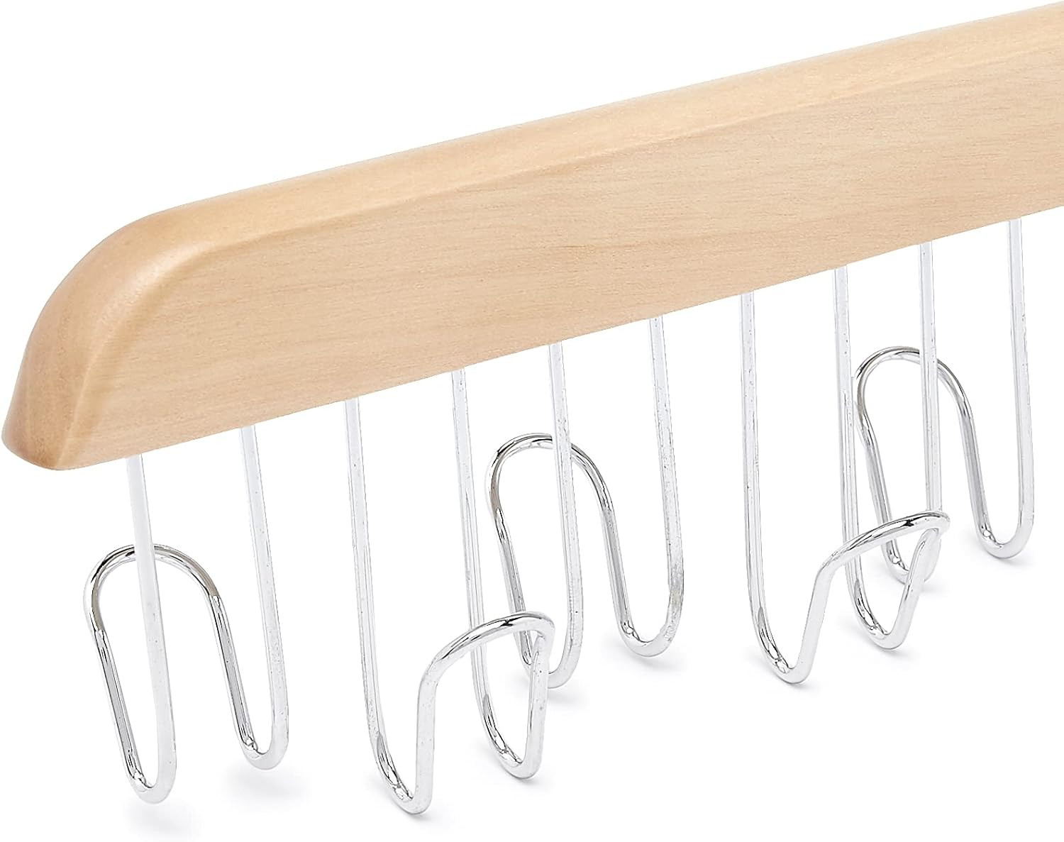 Amazon Basics Wooden Belt Hanger - Natural, 2-Pack | Amazon (US)